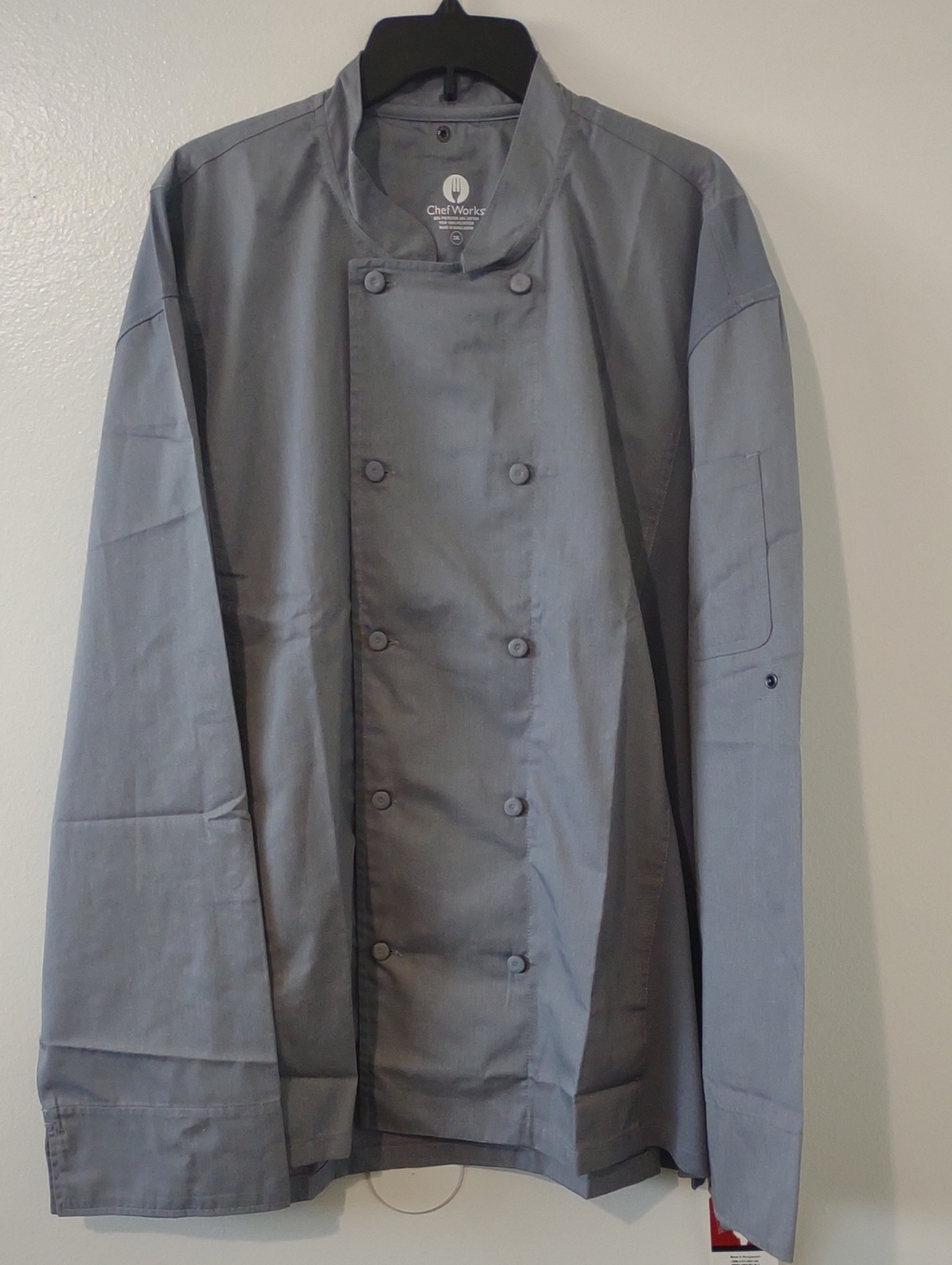 Men’s Double-Breasted Grey Long Sleeve Chef Coat